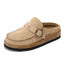 "Bruno" Suede Buckle Clogs