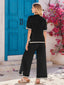The "Cara" Contrast-Trim Two-Piece Set