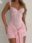 Luvoria | Corset Lace Mini Dress with Side Drape