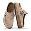 "Bruno" Suede Buckle Clogs