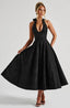 Effie | Plunge Halter Midi Dress