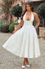 Esmeralda | Halter Sleeveless Midi Dress