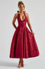 Effie | Plunge Halter Midi Dress