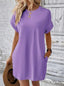 Aurelia | Round Neck Short Sleeve Mini Dress