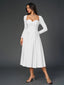 "Vienna" Long Sleeve Off-Shoulder Midi Dress