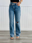 Riley Vintage Distressed Straight Jeans