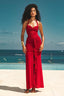 "Siren" Ruched Halter Maxi Dress