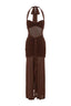 Elvorya | Espresso Mesh Maxi Dress
