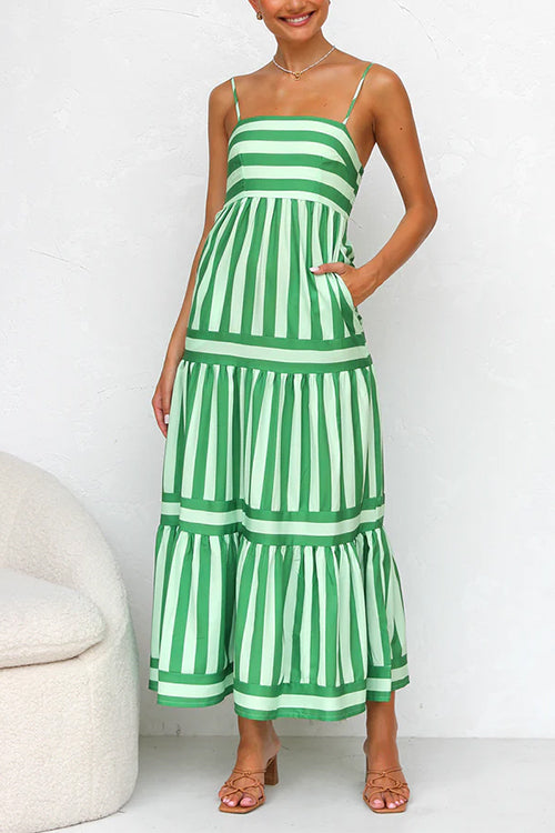 Sorelle Tiered Color Block Maxi Dress