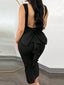 "Selene" Sculpted Backless Midi Dress