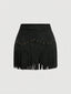 Sierra | Suede Fringe Mini Skirt with Stud Detail