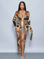 "Vibe Print" Plunge Maxi Dress