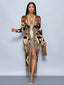 "Vibe Print" Plunge Maxi Dress