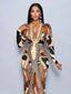 "Vibe Print" Plunge Maxi Dress