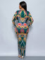 "Vibe Print" Plunge Maxi Dress