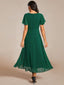 "Grace" Flutter Sleeve High-Low Dress
