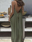 CoastalEase™ Backless Flowy Maxi Dress
