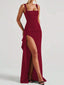 “Vera” Satin Slit Gown