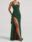 “Vera” Satin Slit Gown
