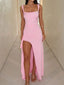 “Vera” Satin Slit Gown