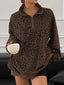 "Roam Free" Oversized Leopard 1/2 Zip Pullover
