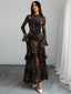 "Elaris" Sheer Sleeve Tiered Maxi Dress