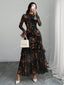"Elaris" Sheer Sleeve Tiered Maxi Dress