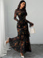 "Elaris" Sheer Sleeve Tiered Maxi Dress