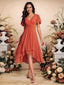"Grace" Flutter Sleeve High-Low Dress