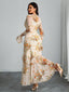 "Elaris" Sheer Sleeve Tiered Maxi Dress