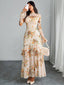 "Elaris" Sheer Sleeve Tiered Maxi Dress