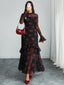 "Elaris" Sheer Sleeve Tiered Maxi Dress