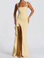 “Vera” Satin Slit Gown