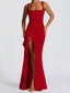 “Vera” Satin Slit Gown