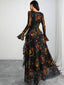 "Helena" Elegant Floral Evening Gown