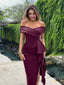 "Valentina" Off-Shoulder Peplum Bodycon Dress