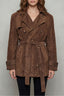 Valvetti – Double-breasted silhouette – Suede trench coat