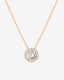 “Solace” Round Halo Pendant Necklace