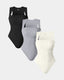 The "Stef" Ribbed Bodysuit Trio