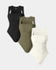 The "Stef" Ribbed Bodysuit Trio