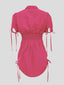 Zyanna | Short Sleeve Button-Up Dress with Waist Tie