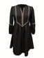 Solivra | Tribal Print Notched Neck Dress