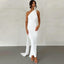 "Carmen" One-Shoulder Draped Gown