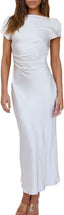 "Helena" Satin Midi Dress