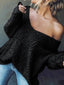 "Vivi" Slouchy Off-Shoulder Knit Sweater