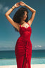 "Siren" Ruched Halter Maxi Dress