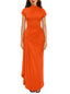 "Velise" Ruched High-Slit Maxi Dress