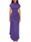 "Velise" Ruched High-Slit Maxi Dress