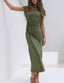 "Helena" Satin Midi Dress