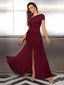 "Zyora" One-Shoulder Pleated Maxi Dress